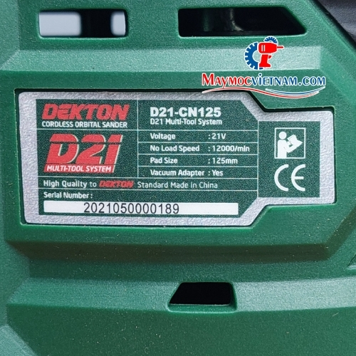 Máy chà nhám tròn dùng pin Dekton D21-MCN125