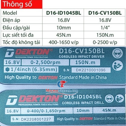 Combo Dekton D16-ID1045BL + D16-CV150BL