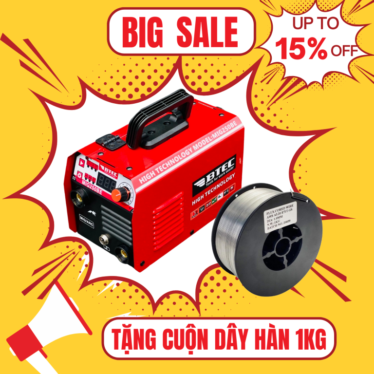 Máy Hàn MIG Không Dùng Khí BTEC MIG 250BE