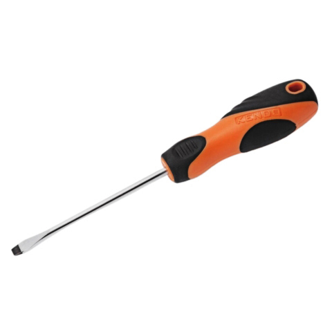 Tua vít dẹp bằng thép Cr-V tay cầm bọc cao su 8 x 1.6 x 200mm Kendo – 20117
